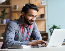 Teacher on laptop