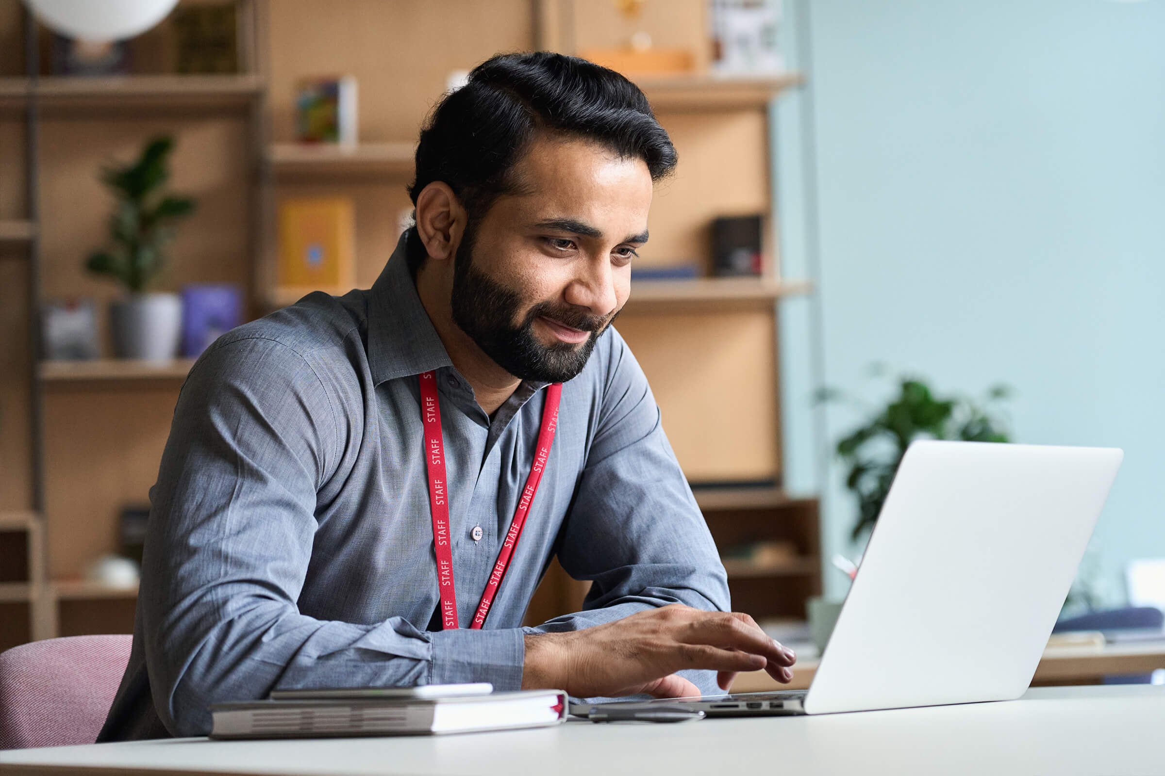 Teacher on laptop